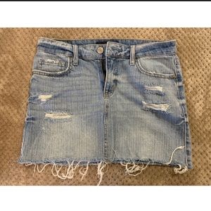 light wash jean skirt